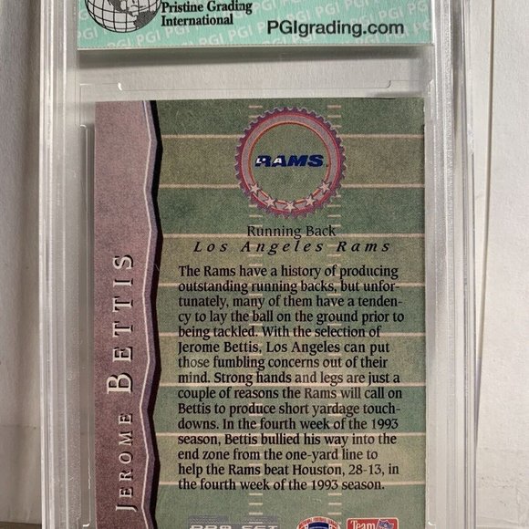1993 Pro Set Jerome Bettis Rookie Running Back PGI 10 Rams Steelers Graded Card - Picture 2 of 2